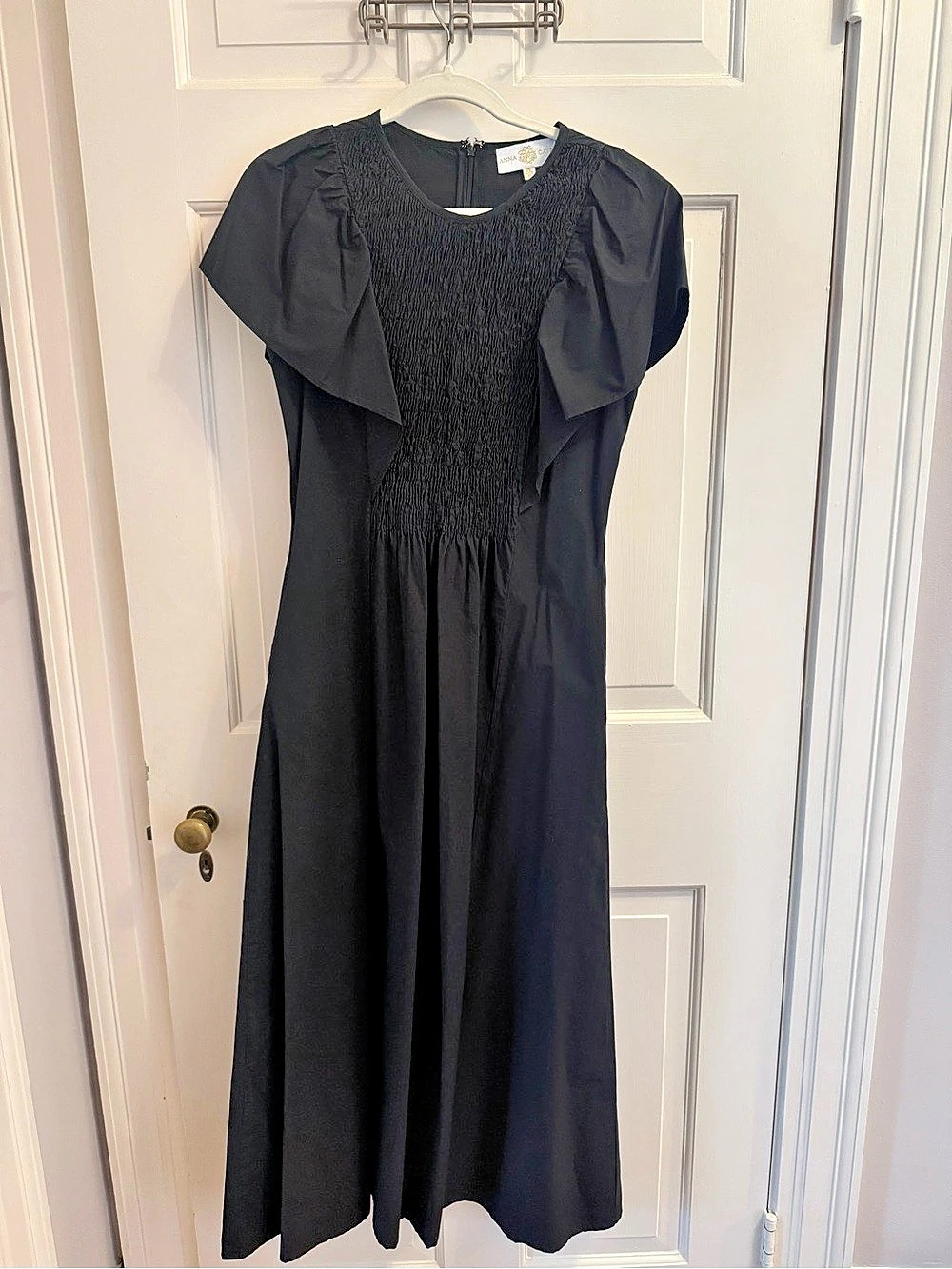 Anna Cate Smocked Maxi Dress in Black Size XS